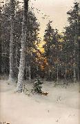 Mauritz Lindstrom Fox in Winter Forest